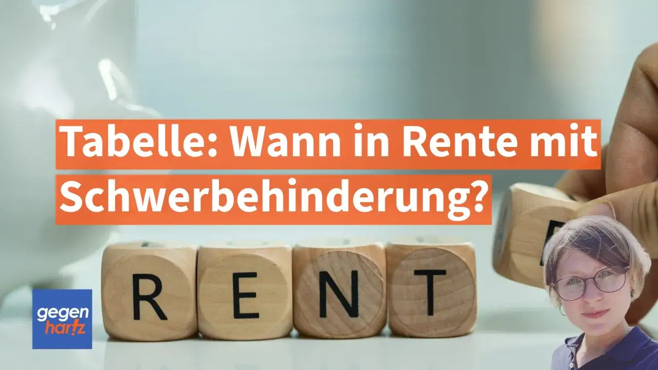 Tabelle: Wann in Rente mit Schwerbehinderung? Würfel zeigen 